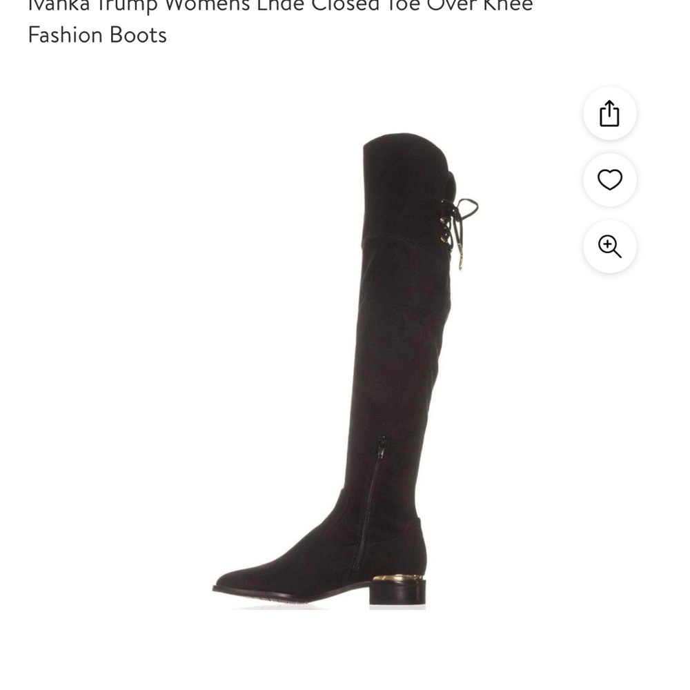 IVANKA TRUMP LNDE BLACK FAUX SUEDE OTK BOOTS 7.5